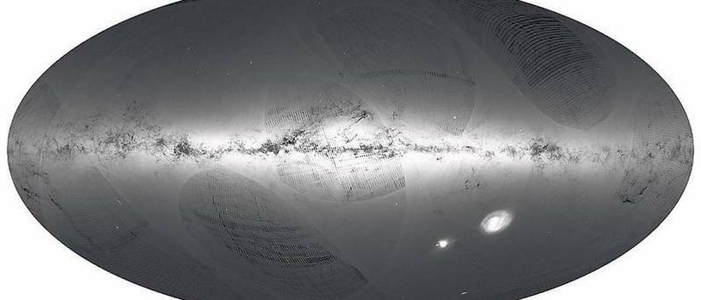 Kosmischer Ausblick. Die Karte zeigt, wie die Sterne in unserer Umgebung verteilt sind.