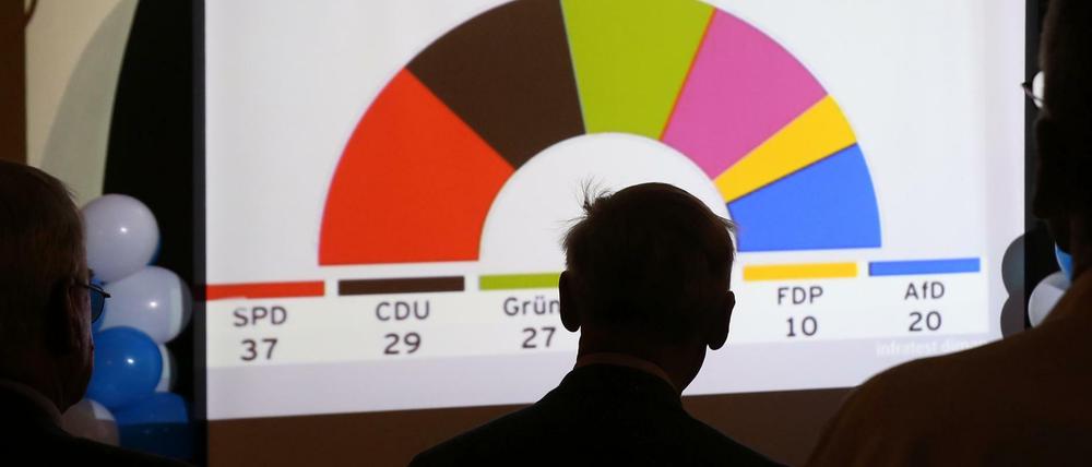 Die Hochrechnungen der Wahl in Berlin. 