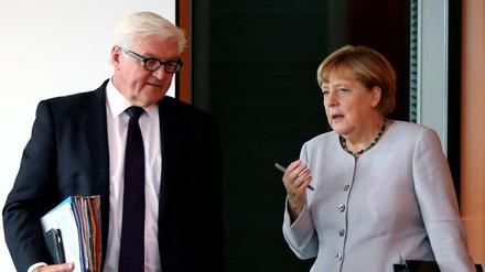Frank-Walter Steinmeier und Angela Merkel am 14. September 2016. 