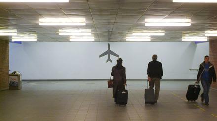 Ankunft in SXF. Im Tunnel geht's raus zum Flughafen.