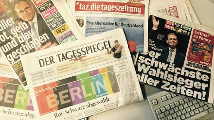Die Titelseiten der Kollegen in Berlin.