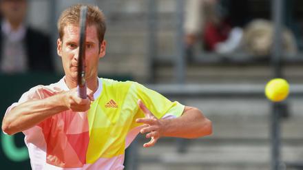 Der Deutsche Florian Mayer im Spiel gegen den Polen Majchrzak.