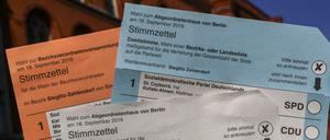 Die Stimmzettel für die Wahl zum Berliner Abgeordnetenhaus