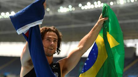 Die dritte Medaille. Malone nach seinem Sieg über 400 Meter.