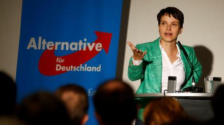 Frauke Petry sprach am Freitag bei einer Wahlveranstaltung in Berlin.