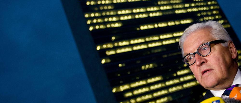 Bundesaußenminister Frank-Walter Steinmeier trifft sich in New York auch mit US-Außenminister Kerry und dem russischen Amtskollegen Lawrow.