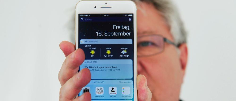 Neues Smartphone, neue Software: Nach der Inbetriebnahme des iPhone 7 Plus wurde zunächst die iOS-Version 10.0.1 geladen.