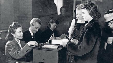 Erste Wahl. Am 20. Oktober 1946 wurde nach dem Krieg wieder gewählt.