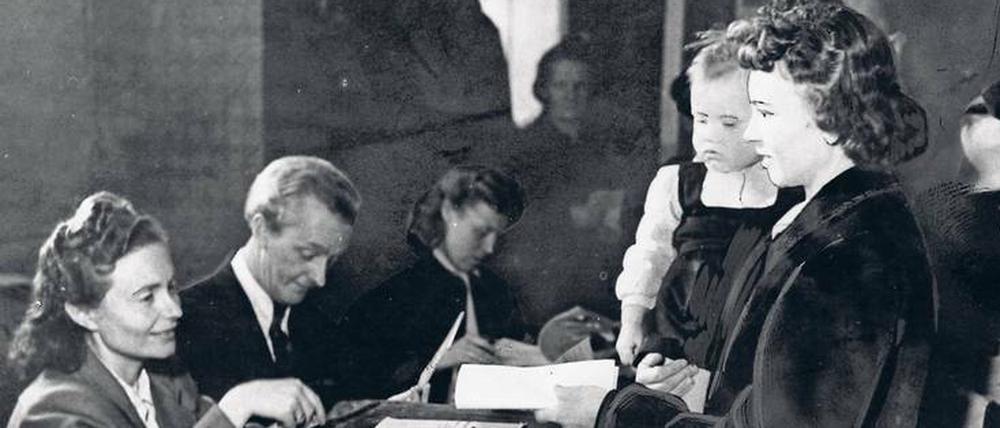 Erste Wahl. Am 20. Oktober 1946 wurde nach dem Krieg wieder gewählt.
