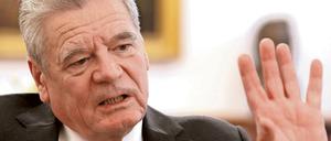 Bundespräsident Joachim Gauck im Schloss Bellevue in Berlin.