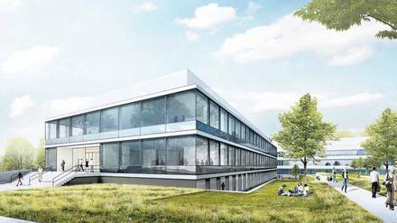 Hell, transparent und hochmodern: Die Visualisierung zeigt den geplanten SupraFAB-Forschungsbau.