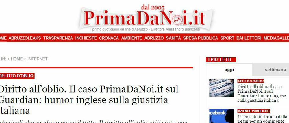 Die italienische Nachrichtenseite PrimaDanoi berichtet darüber, dass inzwischen auch der "Guardian" über das Urteil des Obersten Gerichtshof geschrieben hat.