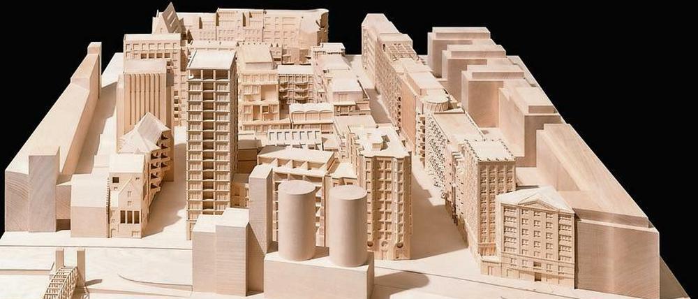 Bislang nur aus Holz: So sehen die Pläne für das neue Quartier aus. 