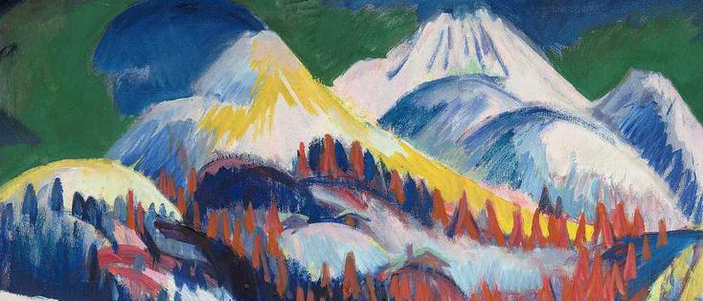 „Frauenkirch im Winter“ (Ausschnitt) von Ernst Ludwig Kirchner (1918/19).