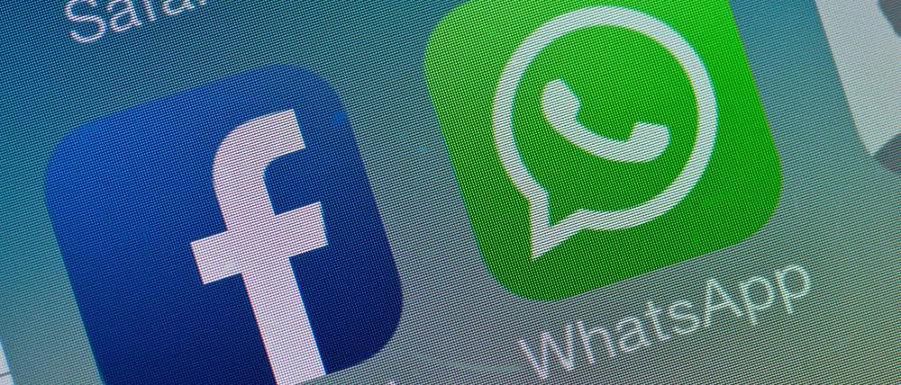 Die beiden Logos von Facebook und WhatsApp.