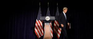Enttäuschter Abgang. US-Außenminister John Kerry ist von den Syrien-Verhandlungen mit Russland frustriert.
