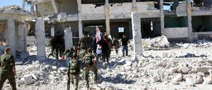 Syrischen Soldaten in Aleppo. 