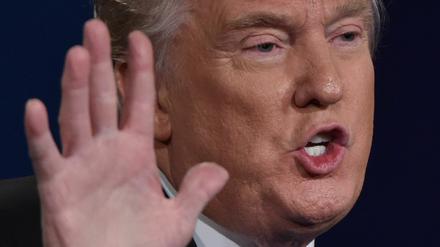 Donald Trump während der TV-Debatte an der Hofstra University in Hempstead, New York