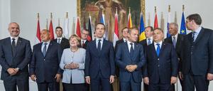 Gruppenfoto beim Flüchtlingsgipfel in Wien.