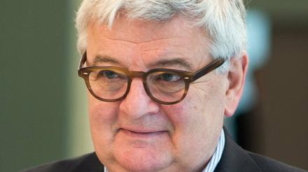 Der frühere Außenminister Joschka Fischer bei einer Pressekonferenz 2014.