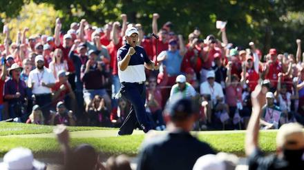 Patrick Reed schlug im ersten Einzel Rory McIlroy und brachte sein Team am Sonntag damit gleich richtig in Fahrt.