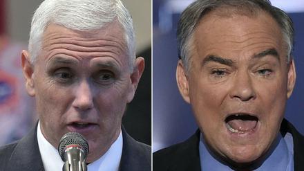 Donald Trumps Vizekandidat Mike Pence (links) und Hillary Clintons Kandidat Tim Kaine 