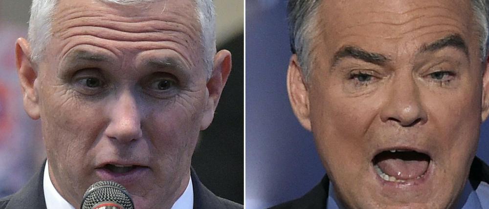 Donald Trumps Vizekandidat Mike Pence (links) und Hillary Clintons Kandidat Tim Kaine 