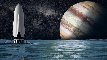 Ganz weit weg. Das Transportvehikel der Firma SpaceX soll nicht nur Reisen zum Mars ermöglichen, sondern auch zu den Monden der Planeten Jupiter und Saturn. 