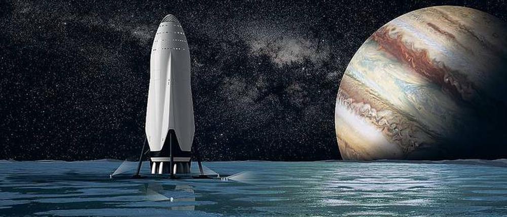 Ganz weit weg. Das Transportvehikel der Firma SpaceX soll nicht nur Reisen zum Mars ermöglichen, sondern auch zu den Monden der Planeten Jupiter und Saturn.