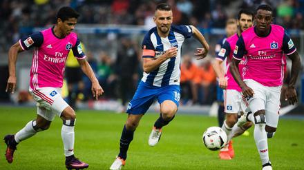 Herthas Vedad Ibisevic war auch gegen den HSV nicht zu stoppen.