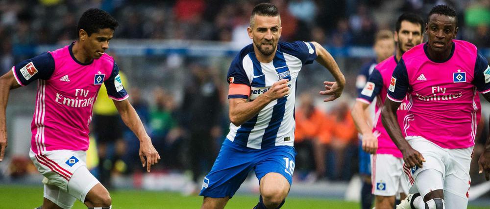 Herthas Vedad Ibisevic war auch gegen den HSV nicht zu stoppen.