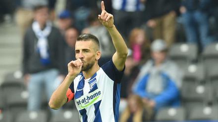 Vedad Ibisevic feierte seine Tore mit dem Baby-Jubel.