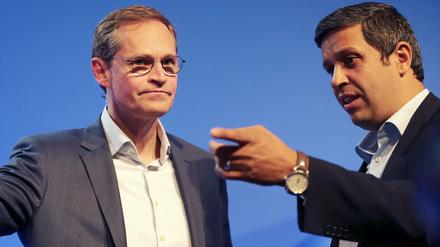 Der Regierende Bürgermeister Michael Müller (links) mit seinem Fraktionschef Raed Saleh.