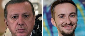 Der türkische Präsident Erdogan (l) und der ZDF-Moderator Böhmermann. 