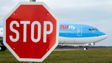 Eine Boeing 737-800 der Fluggesellschaft TuiFly. 