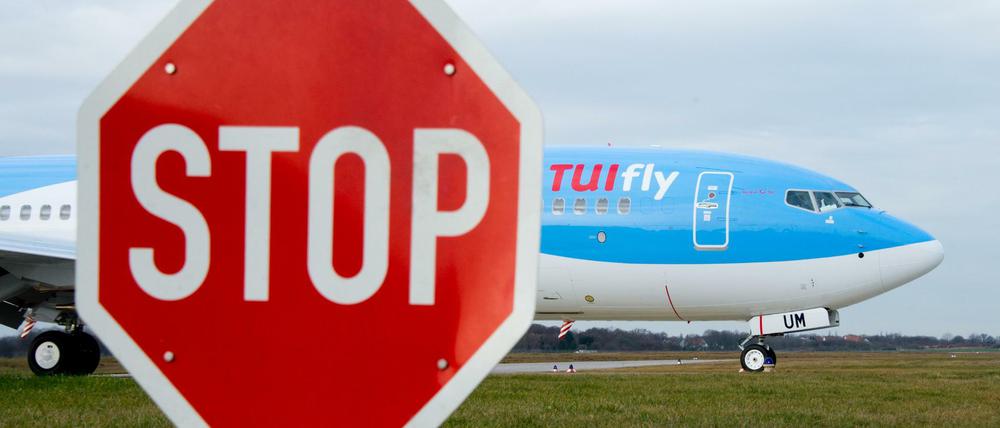 Eine Boeing 737-800 der Fluggesellschaft TuiFly.