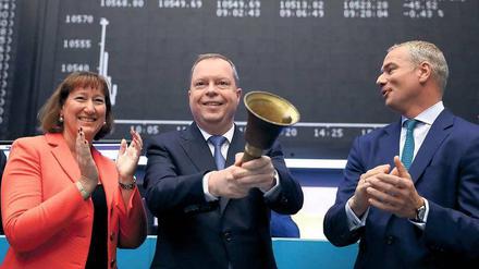Innogy-Chef Peter Terium beim Handelsstart seiner Aktie am Freitag. 