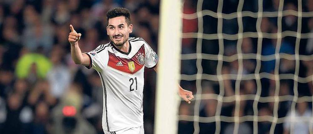 Der letzte Jubel. Vor über einem Jahr, im September 2015, erzielte Ilkay Gündogan sein bisher letztes Auswahltor. Es war der Treffer zum 3:2-Sieg im EM-Qualifikationsspiel im Hampton Park zu Glasgow gegen Schottland. 
