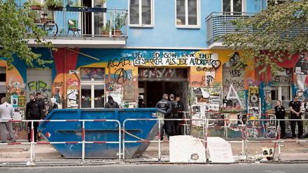 Polizeieinsatz am Haus Rigaer Straße 94 im Juli dieses Jahres.