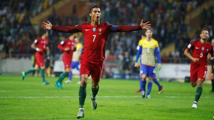 Eins, zwei, drei, vier: Torjäger Cristiano Ronaldo.