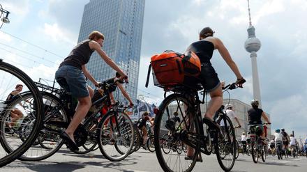 Radfahrer am Alexanderplatz (Symbolfoto)