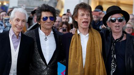 Charlie Watts, Ronnie Wood, Mick Jagger und Keith Richards in London.