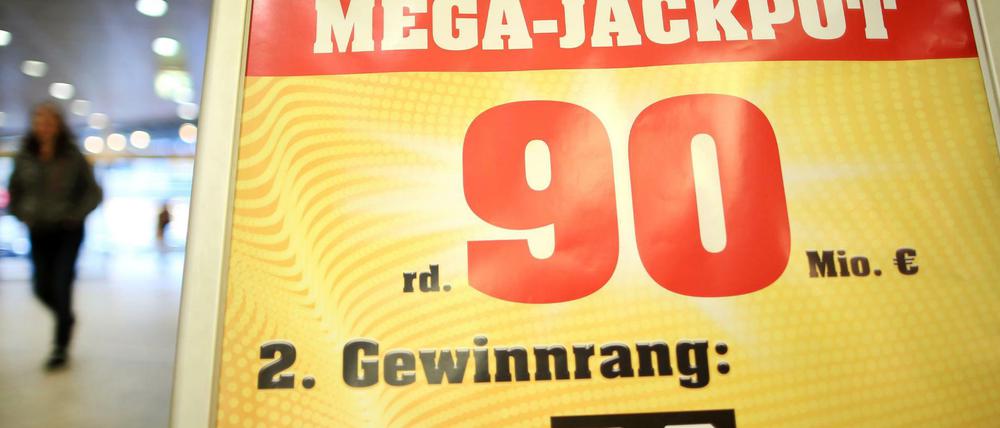 Höchstgewinn: Im Eurojackpot holte ein Deutscher 90 Millionen Euro.