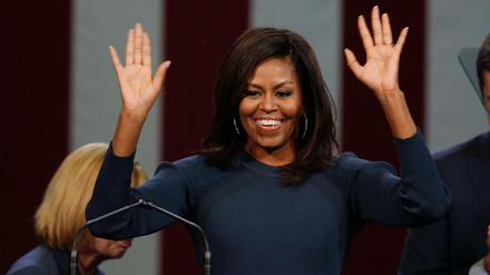 First Lady Michelle Obama spricht in New Hampshire. 