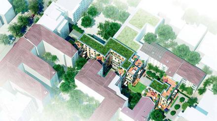 Wie funktioniert Verdichtung? Das Quartier „ Derff 22“ zeigt, wie viele Häuser auf engstem Raum entstehen können. 
