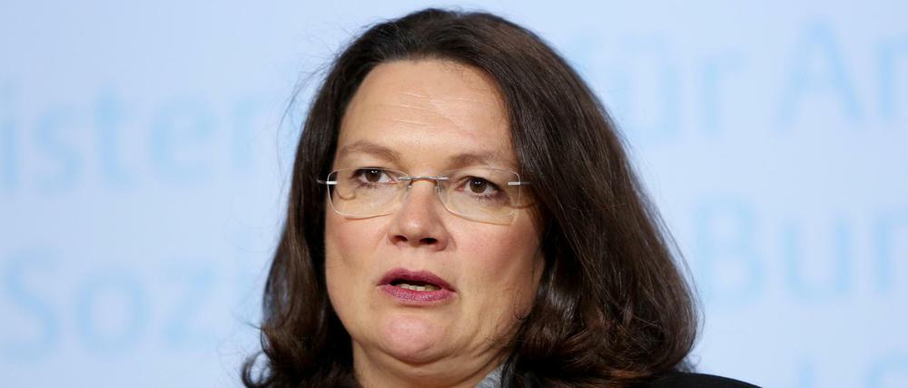 Bundessozialministerin Andrea Nahles (SPD).