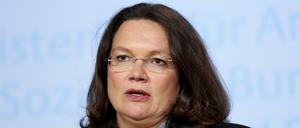 Bundessozialministerin Andrea Nahles (SPD).