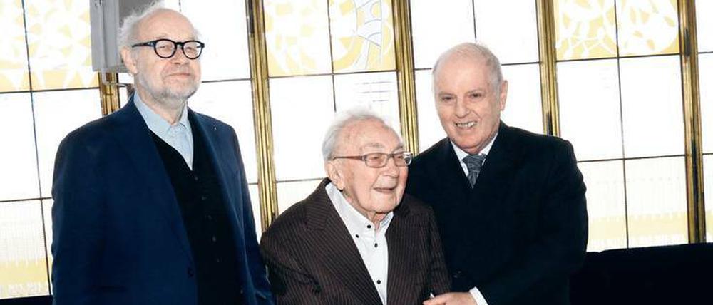 J. Flimm, H. Pischner und D. Barenboim, 2014.