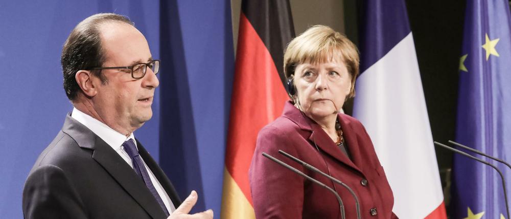 Harte Worte gen Russland: Bundeskanzlerin Angela Merkel (CDU) und Frankreichs Präsident Francois Hollande