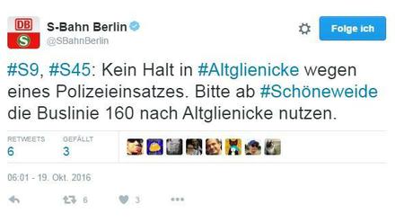 Laut Bundespolizei hielten vier Stunden lang keine Züge an der Station Altglinicke.